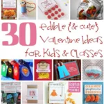 Assorted edible Valentine's Day treats for kids on a table