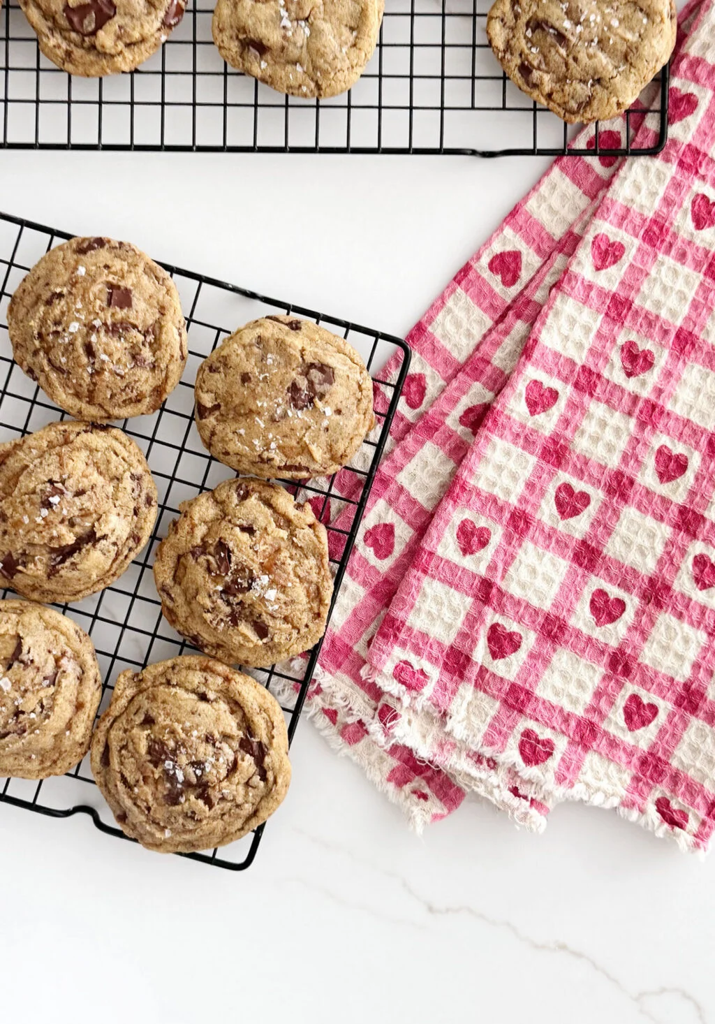 Chewy gluten-free chocolate chip cookies with toffee bits