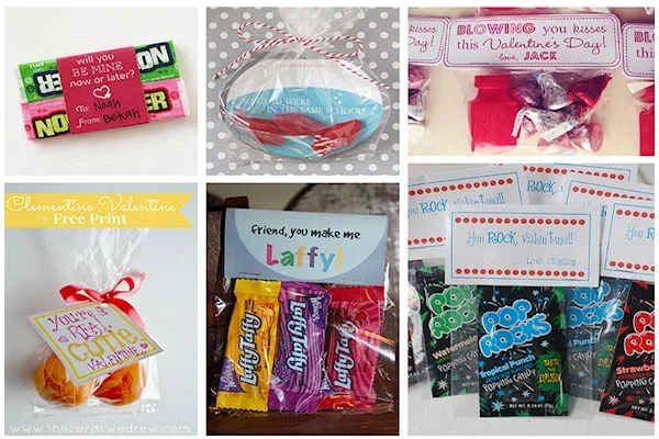 Valentine treats with printable templates and candy