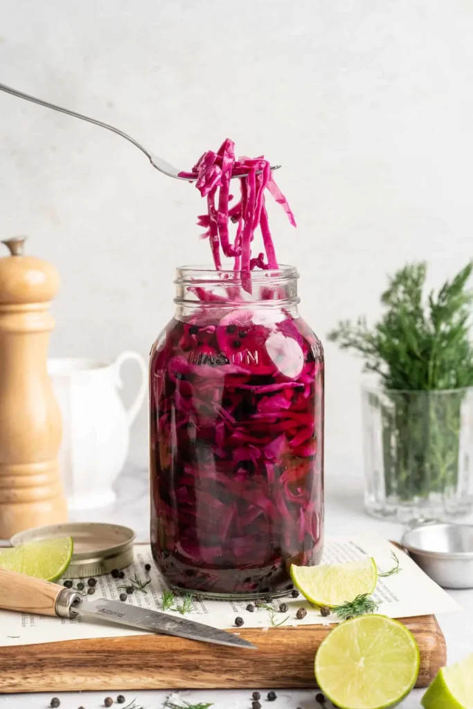 Quick Pickled Red Cabbage (Ready in 10 Minutes)