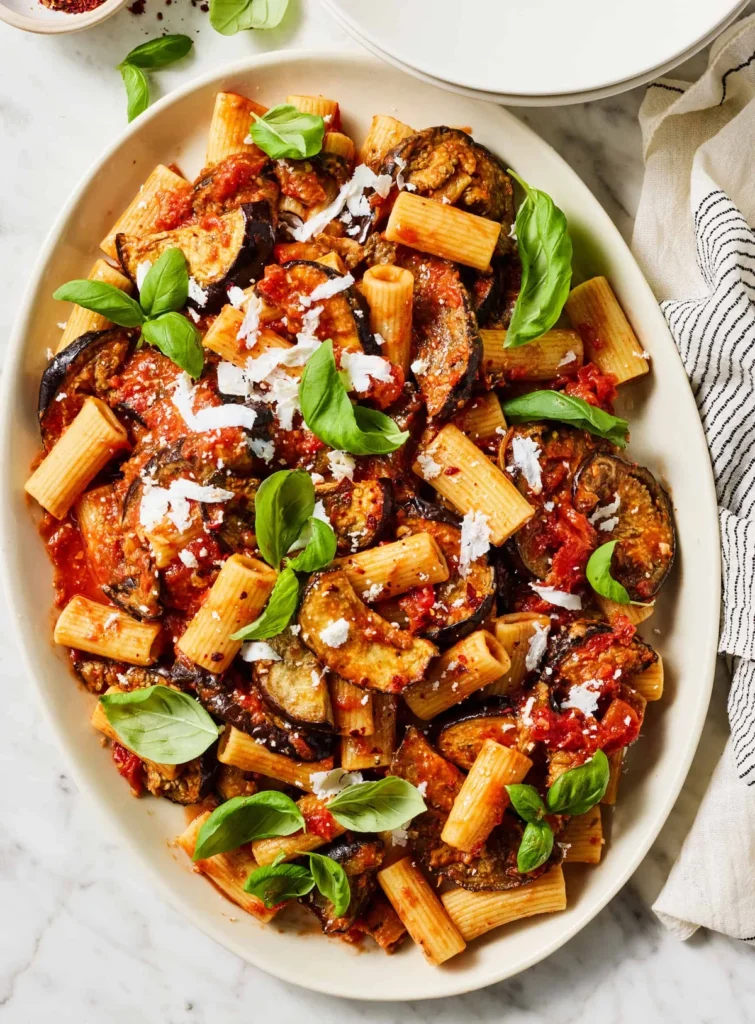 Pasta alla Norma (Roasted Eggplant Version)
