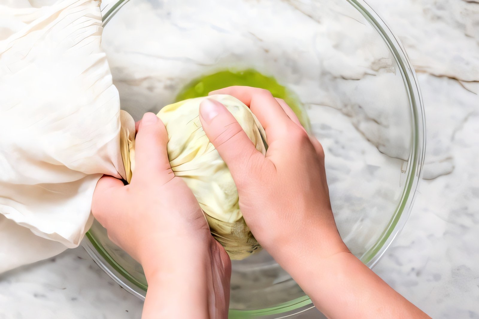 Fritter batter mixed together in a large bowl