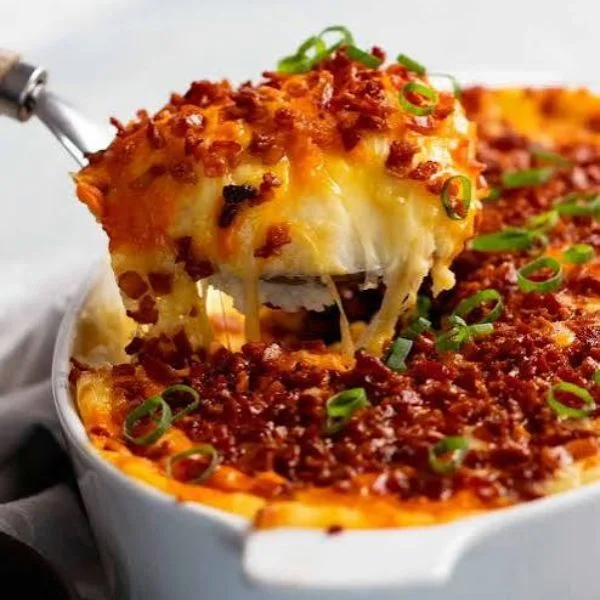 Make-ahead mashed potato casserole with chives